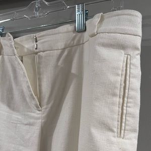 Linen Off White Ankle Pants